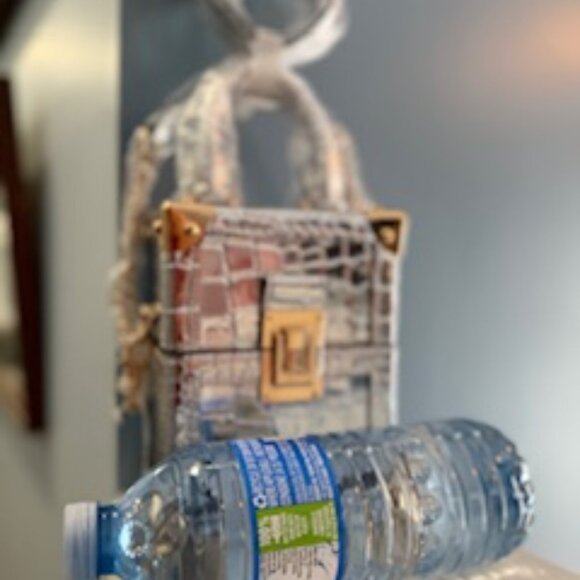 NWT ALDO Novelty Top Handle Silver Box Crossbody Bag/Purse - Picture 5 of 12